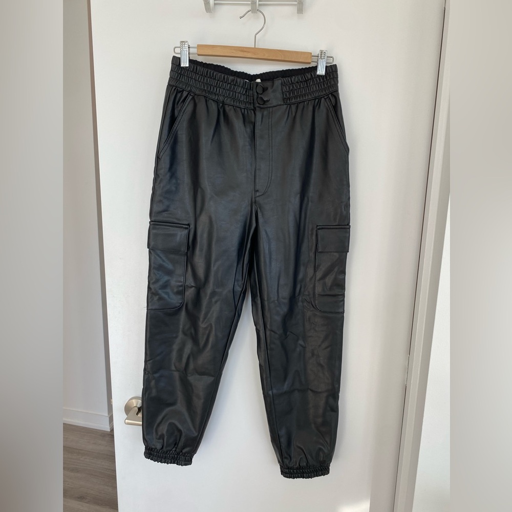Abercrombie & Fitch Women's Black Fauxleather Joggers